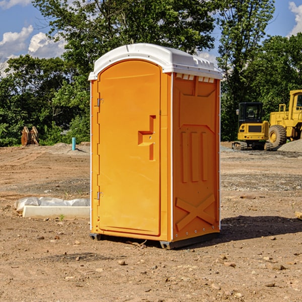 how often are the portable restrooms cleaned and serviced during a rental period in Newell WV